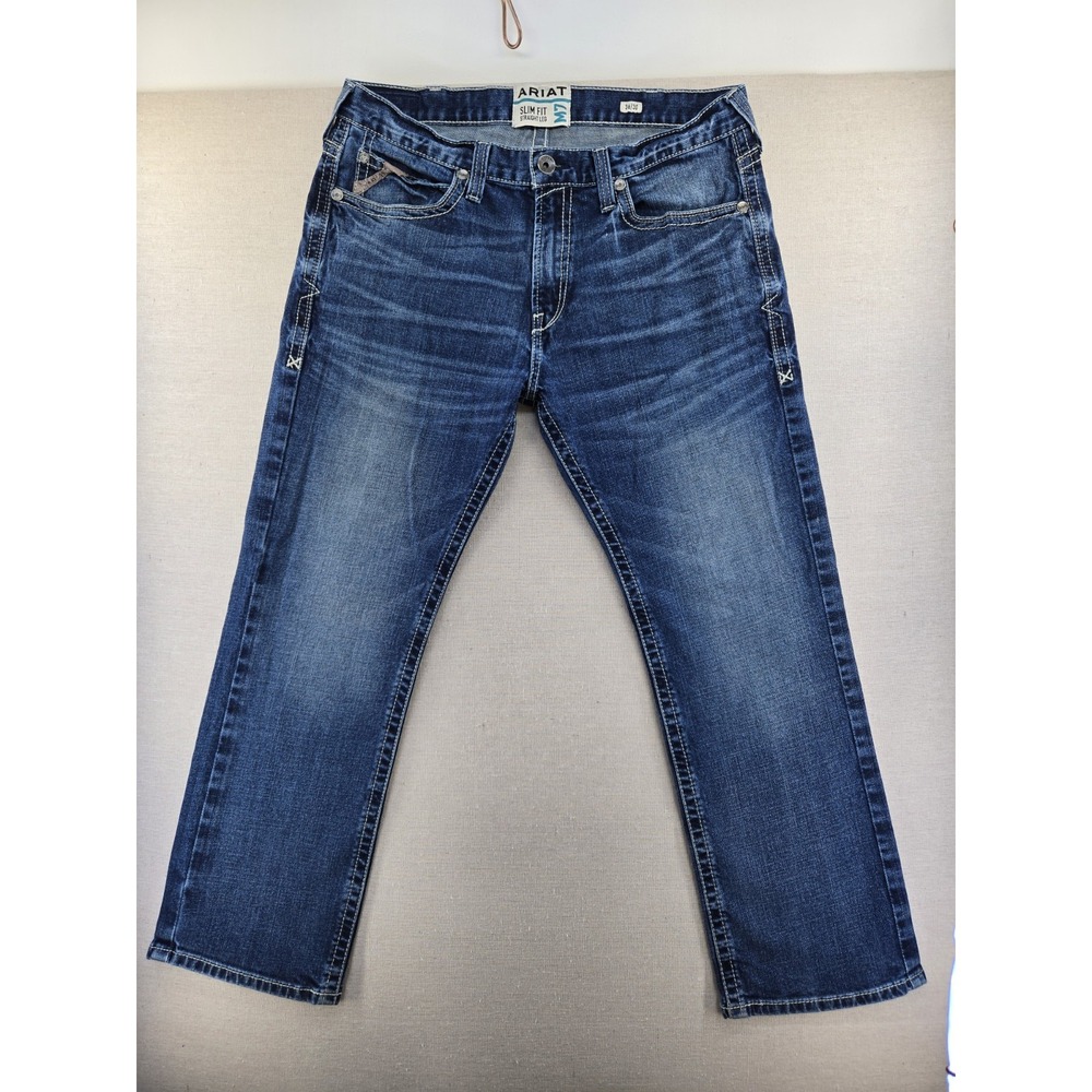 Ariat M7 Slim Fit Straight Leg Jeans in Blue Men 36x30 WorkWear Cowboy